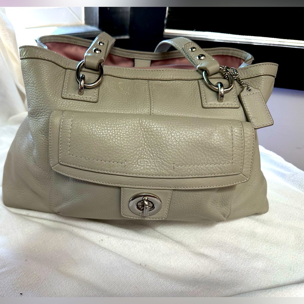 Coach grey leather Penelope shoulder bag.